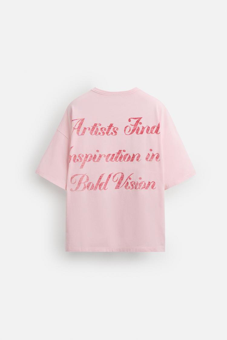 ZARA SLOGAN PRINT T-SHIRT