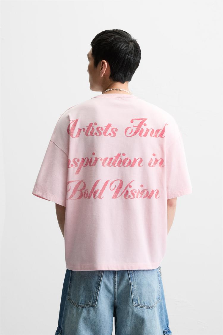 ZARA SLOGAN PRINT T-SHIRT