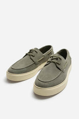 ZARA CASUAL LEATHER DECK SHOES